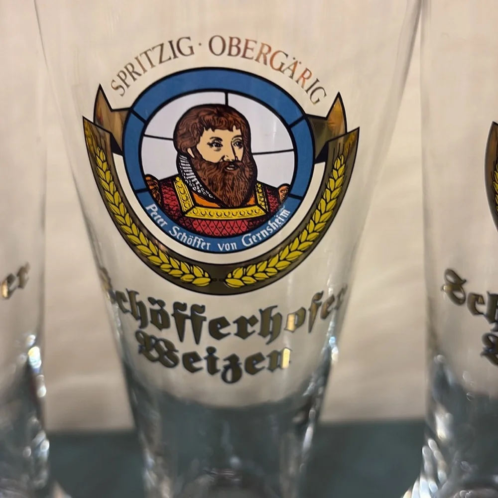 Schofferhofer Weizen Branded Tall Beer Glass - Clear (Set of 4)
